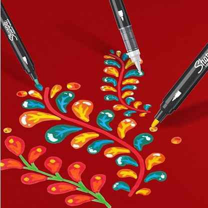 Sharpie Marcadores Creativos, Marcadores Acrílicos a Base de Agua, Punta de Bala, Colores Surtidos, 12 Piezas