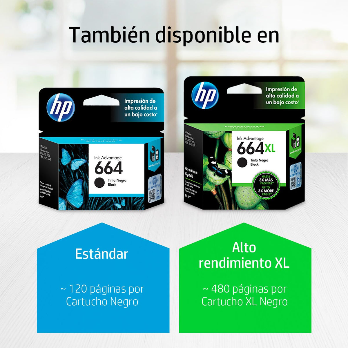 HP Cartucho de Tinta 664XL Negro Original, Compatibilidad con Impresoras Deskjet 4535, 4675, 3835, 1115, 2135, 3635, 2675, 3775, 3785, 3787, 3789, Rendimiento hasta 480 páginas (F6V31AL)