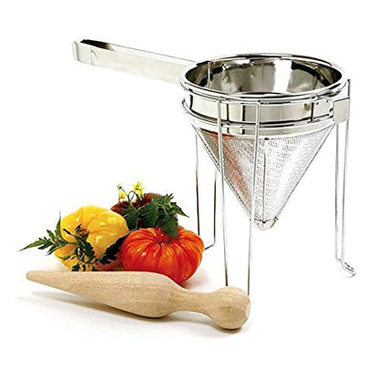 Norpro Chinois de acero inoxidable con soporte y juego de pilón, talla única, como se muestra en la imagen