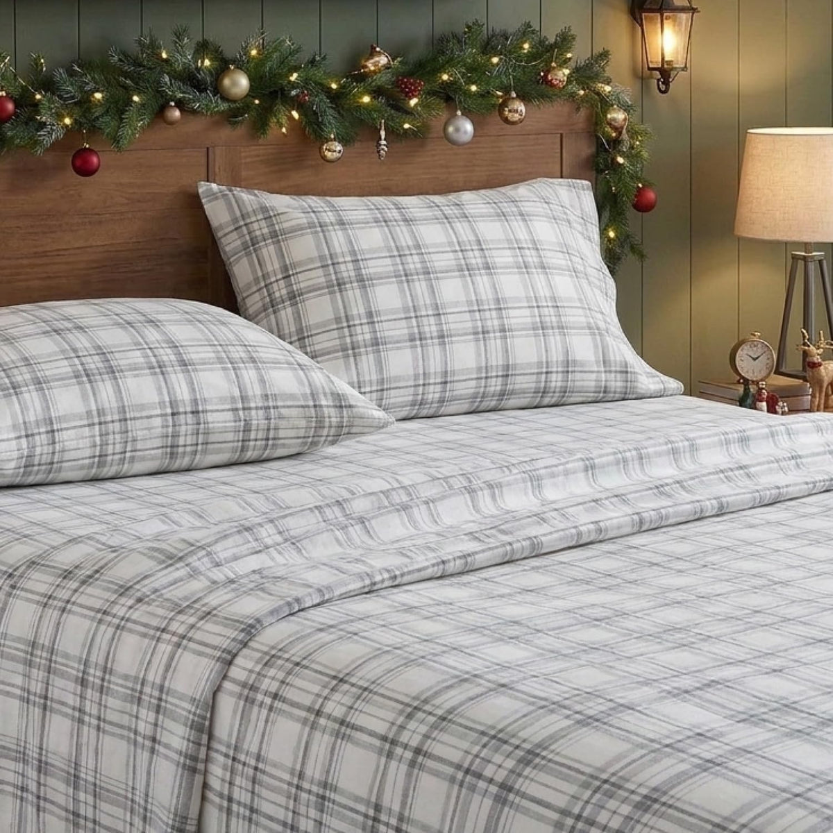 Eddie Bauer Beacon Hill Flannel Sheet Set Twin Gray