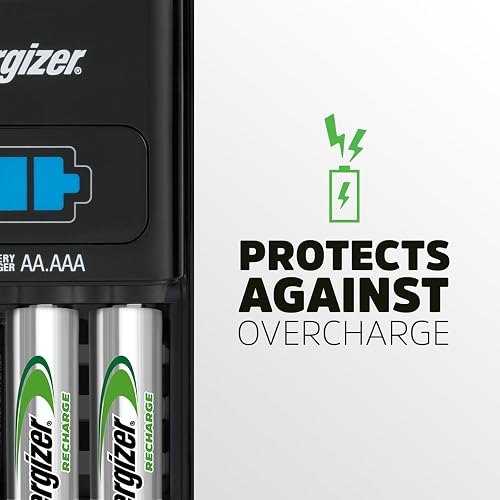 Energizer Recharge Universal Charger charges 8 AA/AAA, 4 C/D or 1 9V NiMH Batteries
