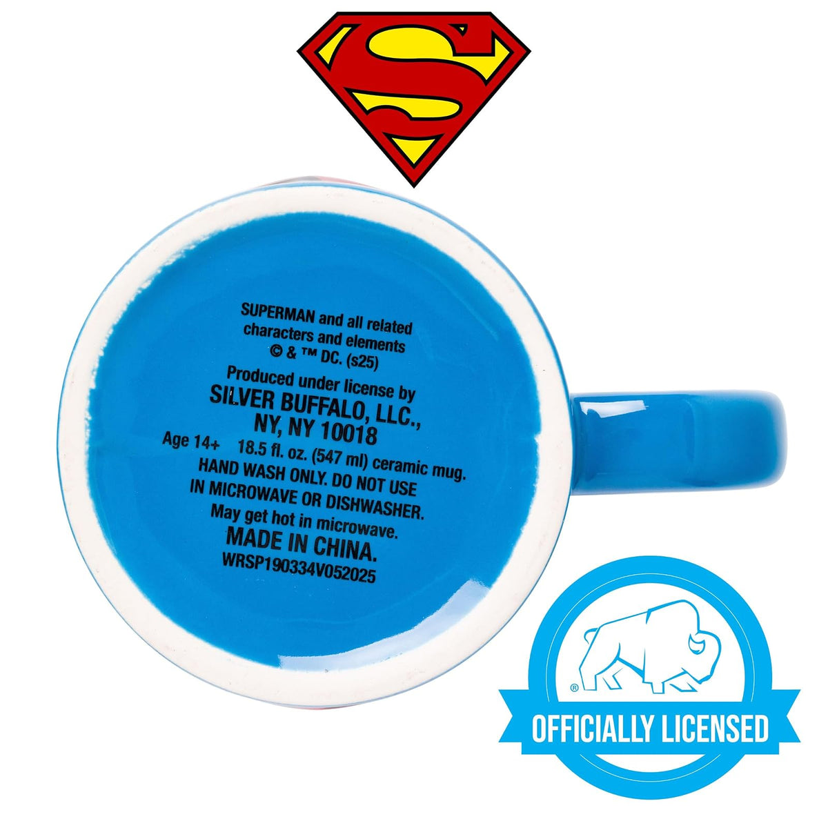 Silver Buffalo Superman Logo Icon - Taza de cerámica, 567 g | 0,59 litros