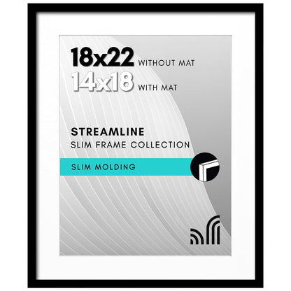 Americanflat Marco de Fotos 11 x 14 in, Set de 2 Piezas - Negro - 45,72 x 55,88 cm (18 X 22 pulg.) - 1 paquete