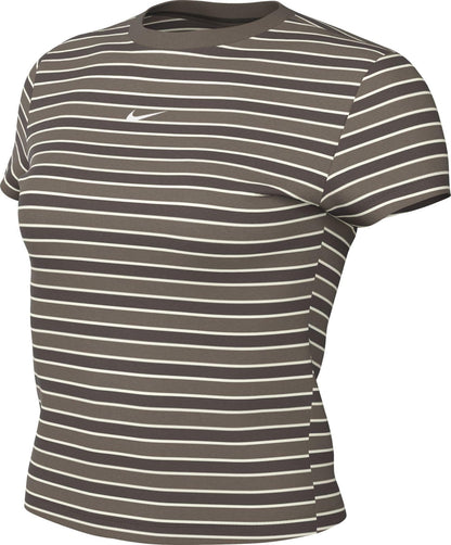 Nike Sportswear Chill Knit Playera Rayas Mujer - XL - Marrón visón