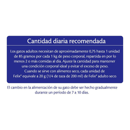 Purina Felix Fantastic Mix Adulto Todos los Tamaños Sabor Pollo y Cangrejo 24pack de 85g