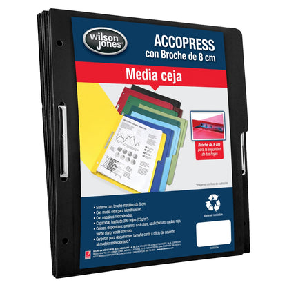 Wilson Jones Carpeta con Broche Accopress Tamaño Carta, 300 Hojas, Negro