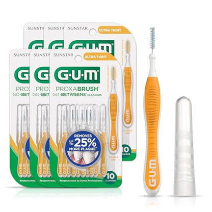 GUM Proxabrush Go-Betweens Cepillos Interdentales - Ultra apretado - 10 Count (Pack of 6)