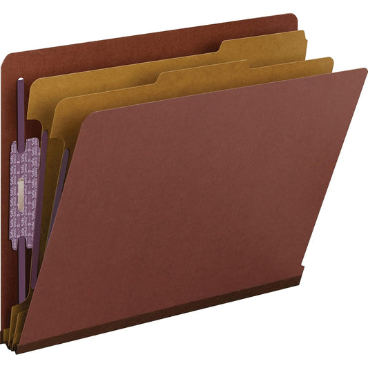 Smead - Carpeta clasificadora con pestañas y cierres SafeSHIELD, 2 divisores, Rojo, Carta