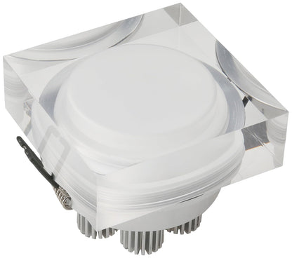 Estevez 19163-0 Empotrados Fijos Kubik Downlight Led Cuadrado 3-Pg 6W, (Driver Integrado), Color Cristal
