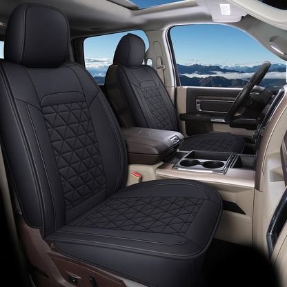 Coverado Fundas de Asiento Impermeables Gris Oscuro para Dodge Ram 1500, 2500 y 3500 - Negro - - FullSet（flat back）
