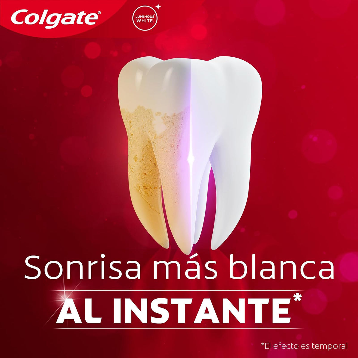 Colgate Pasta Dental Luminous White Color Correct 5 piezas de 100ml | Con Tecnología que involucra Espuma Morada para Neutralizar Tonos Amarillos al Instante