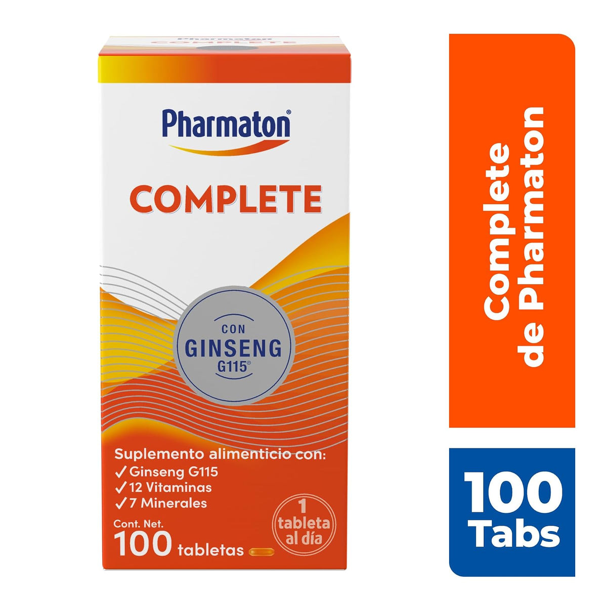 Pharmaton Complete suplemento alimenticio, Gingsen G115+ vitaminas, 100tabs