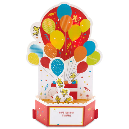 Hallmark - Tarjeta de felicitación de cumpleaños con música (globos de cumpleaños, diseño de cacahuetes)