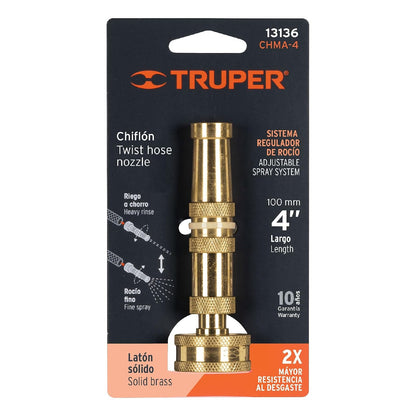 Truper CHMA-4, Chiflón fabricado en latón maquinado, 4"