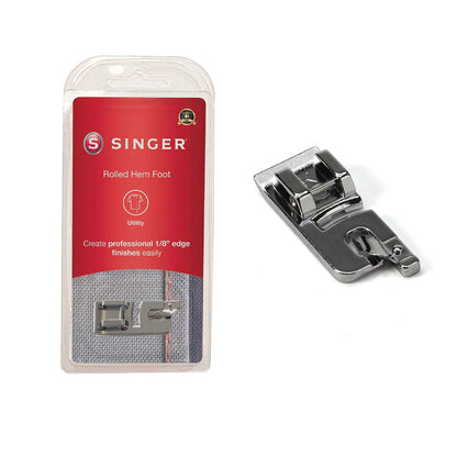 Singer | Narrow Rolled Hem Foot for Low-Shank Sewing Machines, 1/8 Inch Hem, Light to Medium Weight Fabrics, Couch Over Narrow Cord - Sewing Made Easy