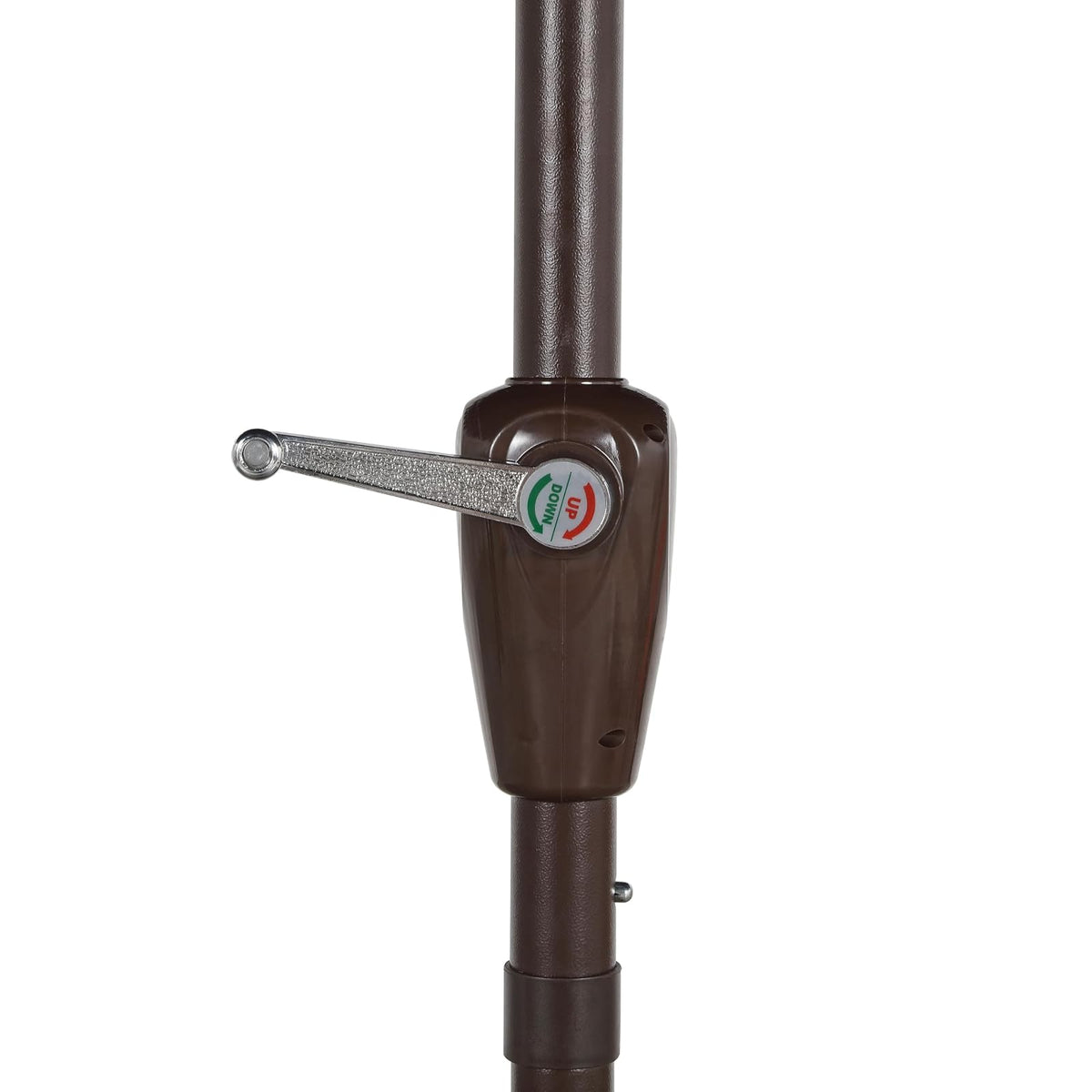 JONATHAN Y UMB1201A Beverly - Paraguas de patio clásico con flecos festoneados de 9 pies con manivela, botón de inclinación y protección UV en color negro y blanco