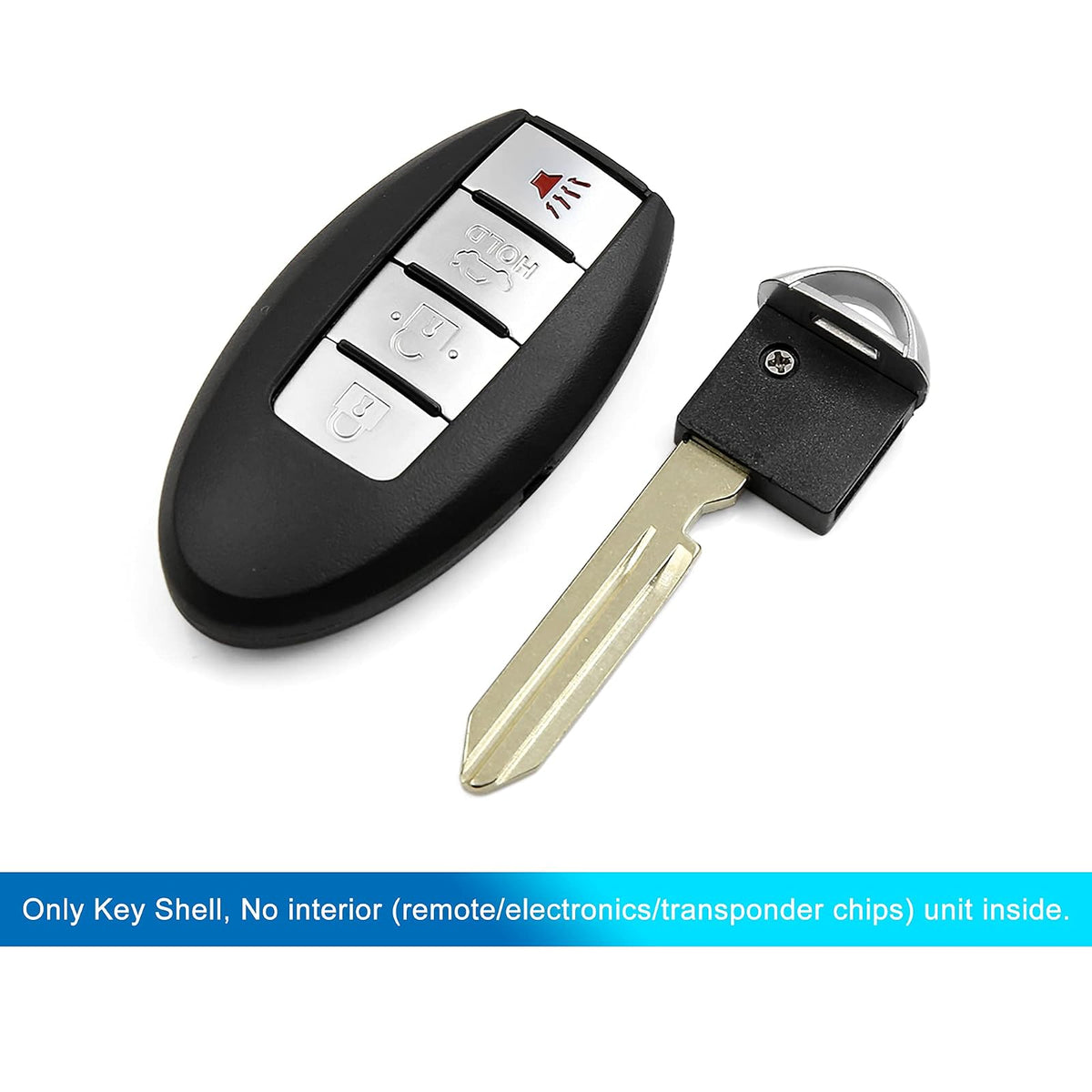 uxcell Carcasa de Repuesto para Llave de Mando a Distancia 4 Botones KR55WK48903 para Nissan Altima 2007-2012