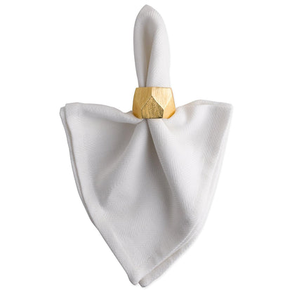 DII - Servilleteros modernos y elegantes para cenas, bodas, recepciones, reuniones familiares o uso diario, pon tu mesa con estilo: banda triangular geométrica dorada, juego de 6