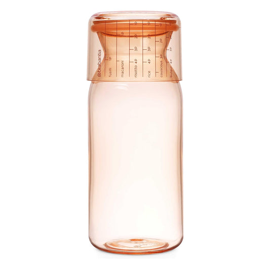 BRABANTIA | Contenedor Hermético 1.3 L con Taza Medidora, Tarro para Cocina y Despensa, Frasco para Alimentos Secos, Plástico Resistente, Rosa Arcilla