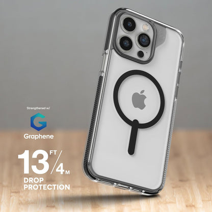 ZAGG Santa Cruz Snap - Funda para iPhone 15 Pro MAX, Funda para teléfono MagSafe, protección contra caídas (4 m), grafeno Duradero, antiamarillamiento y Resistente a los arañazos, Negro