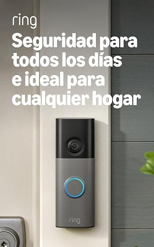 Videotimbre inalámbrico Ring (ultimo modelo): Retinal 2K con video de gran angular, zoom mejorado hasta 6x, comunicación bidireccional y batería integrada (café moteado)