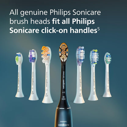 Philips Sonicare - Cabezal de cepillo de dientes todo-en-uno A3, HX9092/95, 2 unidades, color negro