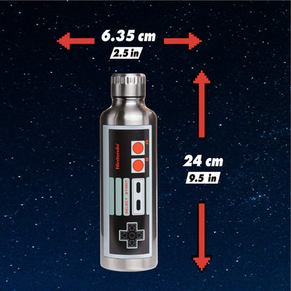 Paladone NES Botella de agua de metal, regular, multicolor