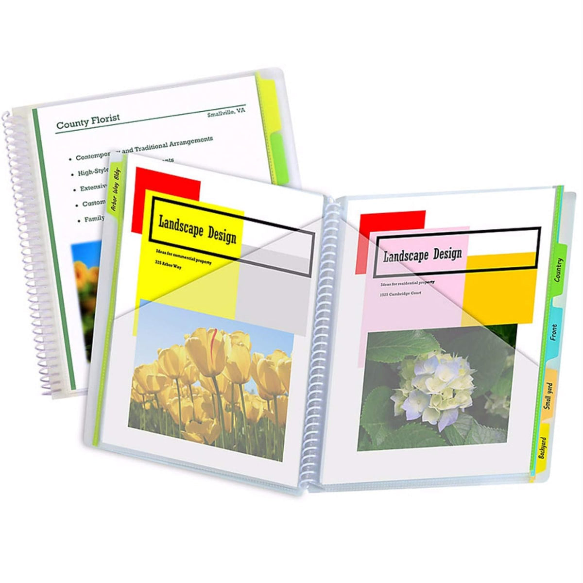 C-Line espiral Poly portafolios, tamaño carta, 1 portafolios, 1, Transparente, 10-Pocket (1-Pack)