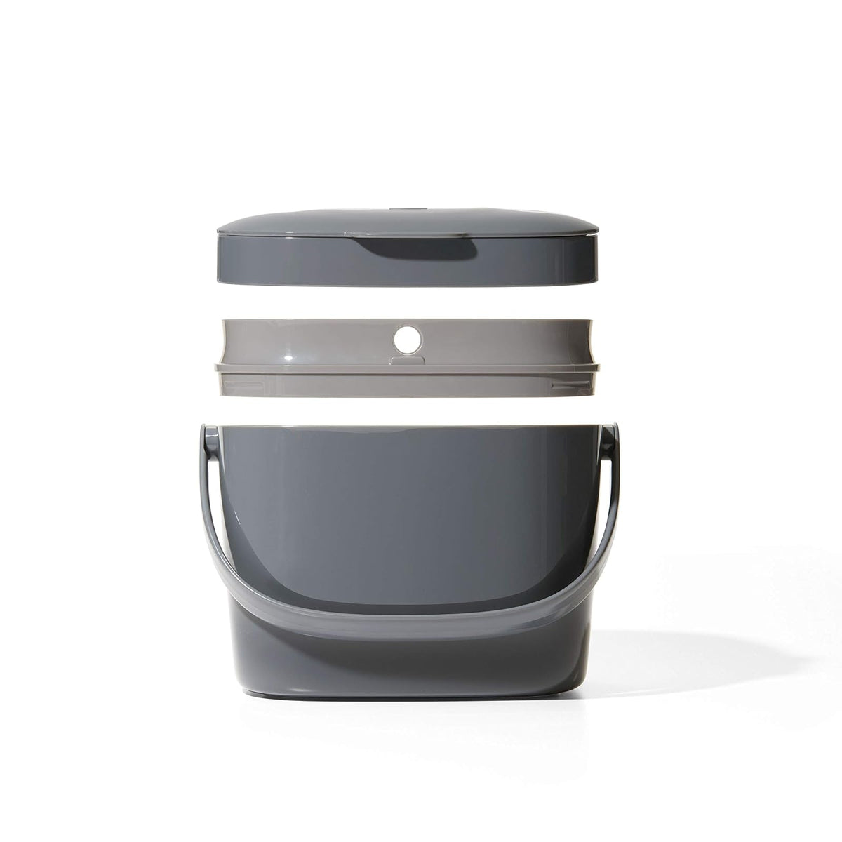 OXO Good Grips - Contenedor de compostaje fácil de Limpiar, carbón, 1.75 galas/6.62 l, plástico, 8.3 Pulgadas de Largo x 10.15 Pulgadas de Ancho x 12 Pulgadas de Alto