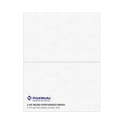 PrintWorks - Papel perforado profesional, 2 partes Perf, 2500 hojas., 2500 Sheets