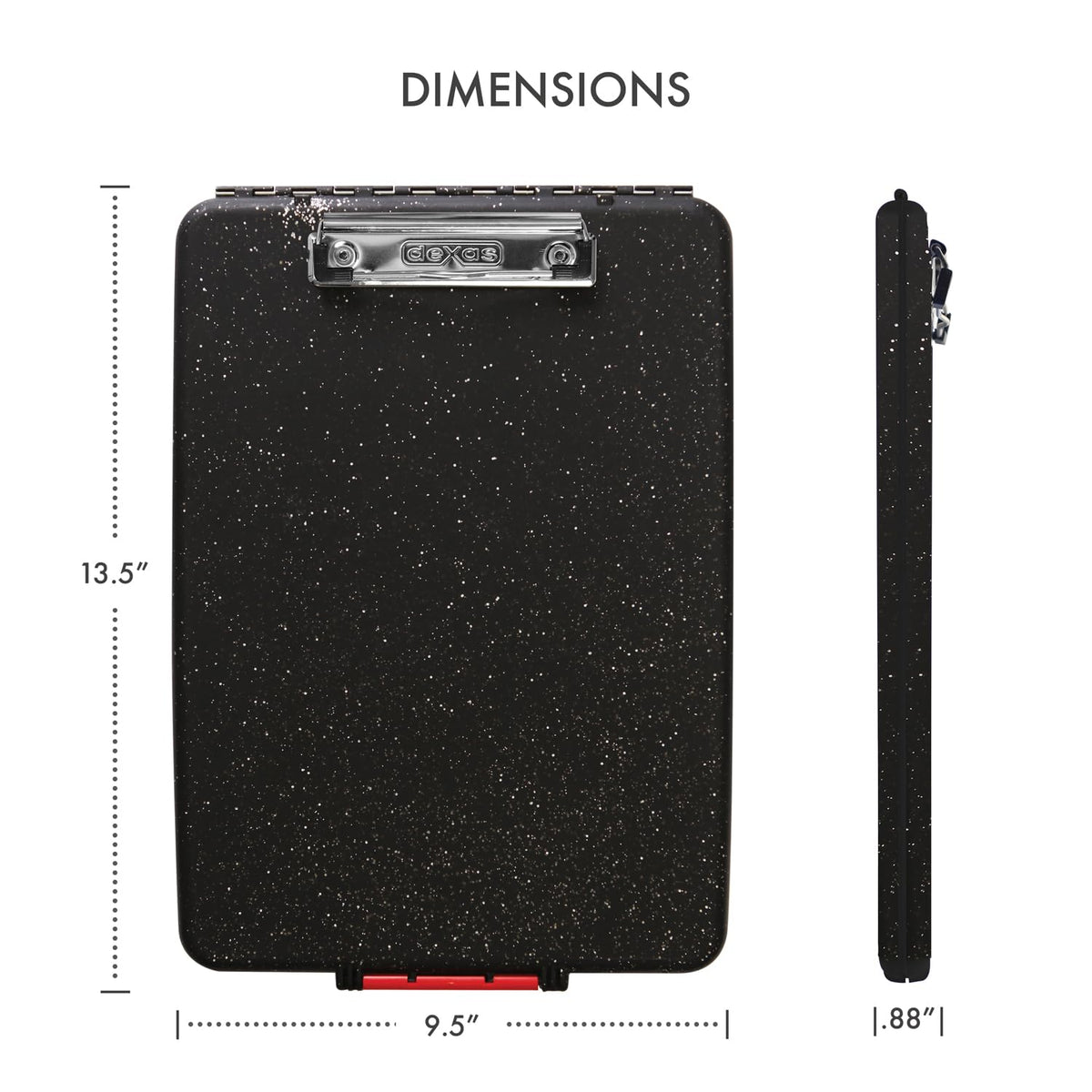 Dexas Slimcase Storage Clipboard, Midnight Granite
