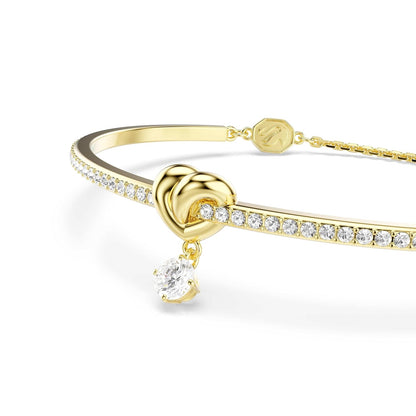 pulsera Swarovski Lifelong, corte redondo, corazón, blanco, oro tSwarovski chapado en uno