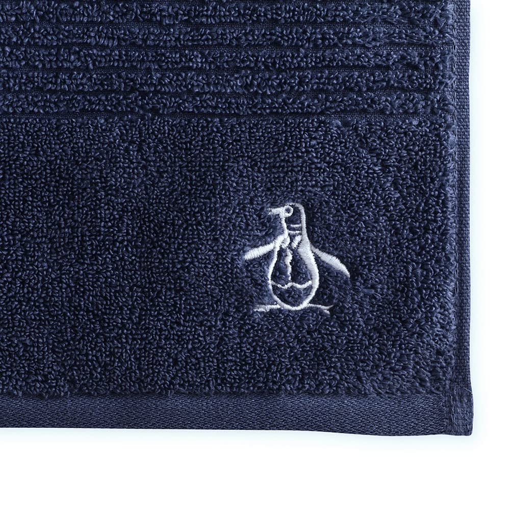 The Original Penguin, Toalla Medio Baño 100% Algodón, Color Azul, Donegal.