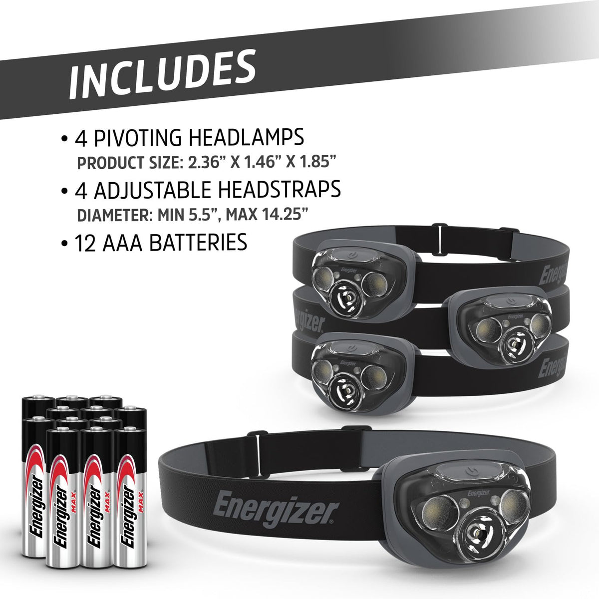 Energizer ENR - Juego de 4 faros delanteros (negro)