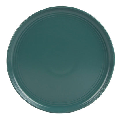 Double Line - Juego de 6 platos de cena de 26,7 cm, color verde esmeralda