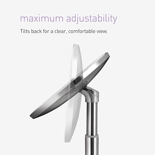 simplehuman - Espejo de maquillaje con sensor redondo de 8 pulgadas con control táctil, ajuste de luz doble, aumento 5x, recargable y sin cable, acero inoxidable dorado rosa