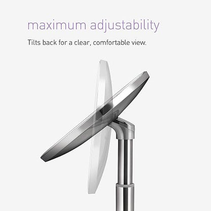 simplehuman - Espejo de maquillaje con sensor redondo de 8 pulgadas con control táctil, ajuste de luz doble, aumento 5x, recargable y sin cable, acero inoxidable dorado rosa