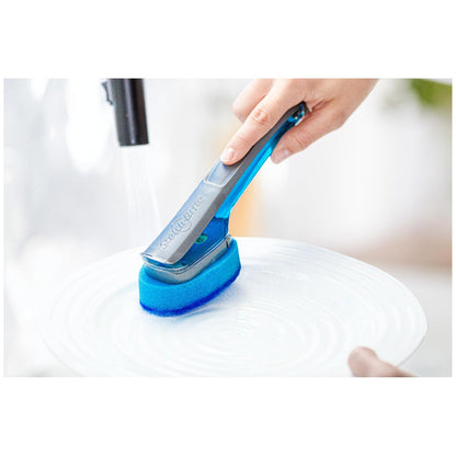 Scotch-Brite Kit avanzado de control de jabón antiarañazos, 1 varita de plato y 5 recambios de esponja, evita que el jabón se filtre, garantía sin fugas, lo mejor para ollas y sartenes antiadherentes,