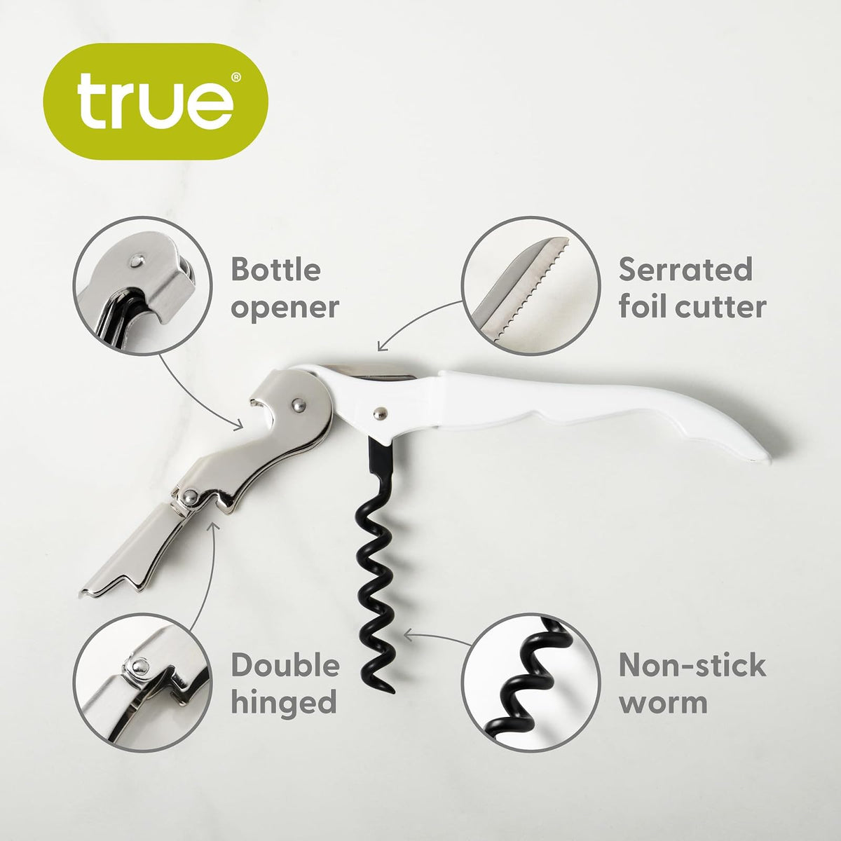 True Fabrications Truetap Sacacorchos, Estándar, Blanco, 12, 1