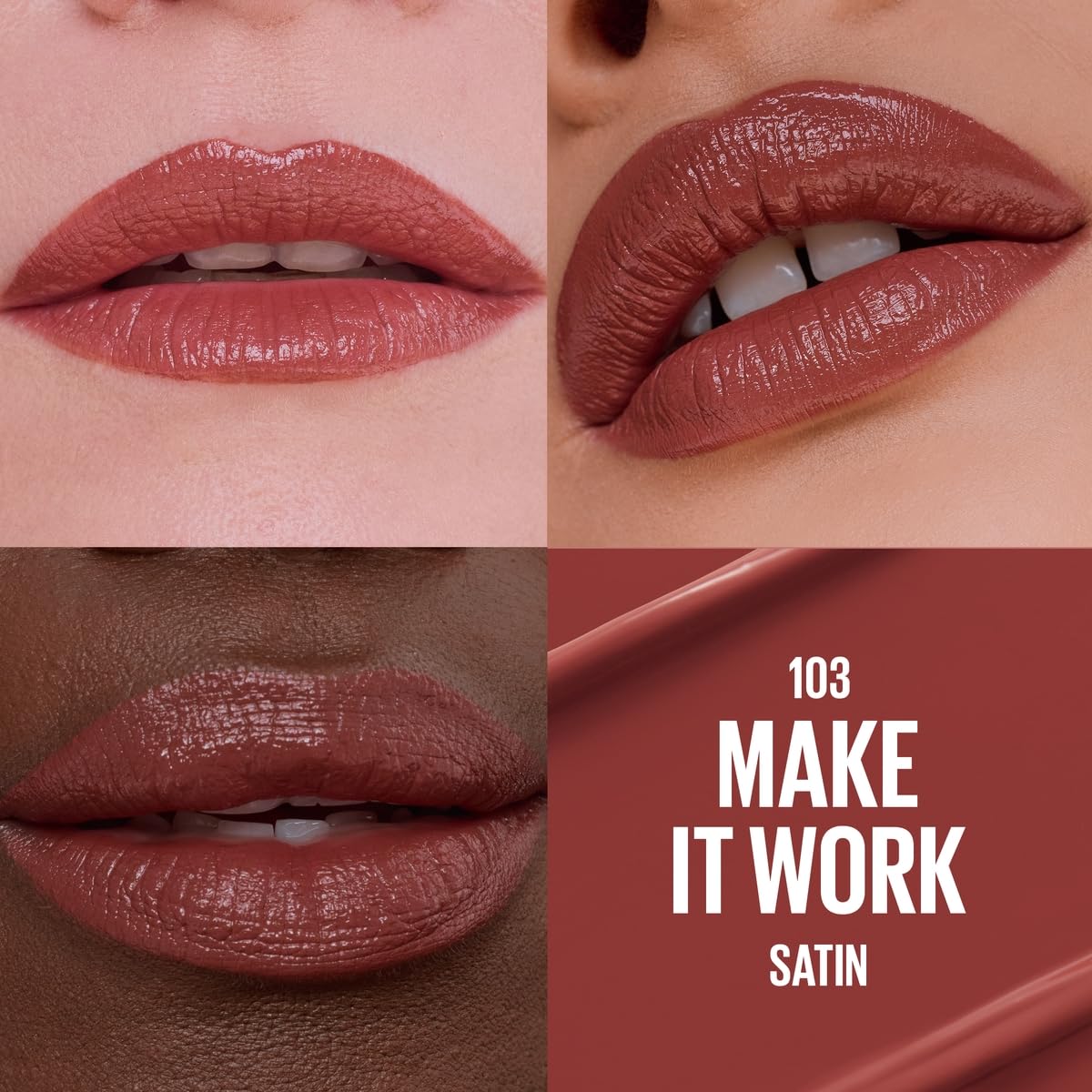 Maybelline Serum Lipstick Labial en Barra Hidratante Satin Make It Work