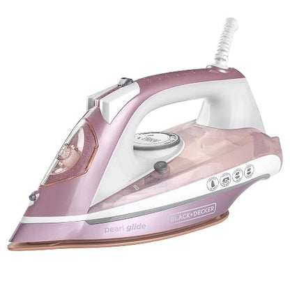 Black+Decker Plancha de Vapor Pearlglide Suela de Cerámica 1200W, IR23972 | Cerámica con infusión de perlas para un mejor deslizamiento y función de autolimpieza