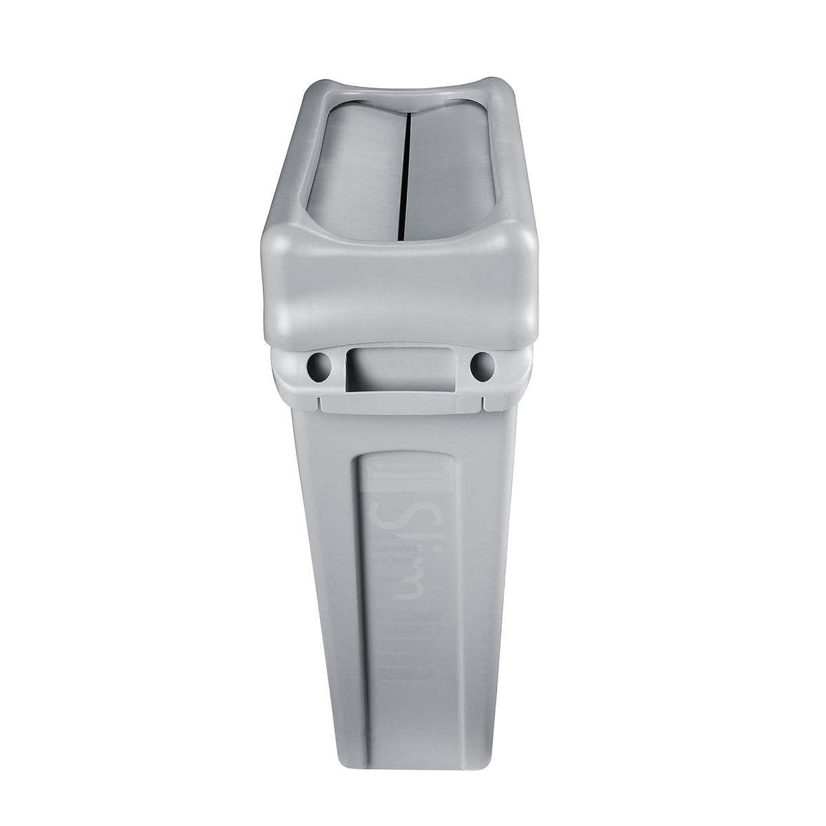 Rubbermaid Commercial Products Slim Jim® – Tapa Abatible para Contenedor, Oculta Residuos y Permite Acceso sin Contacto, Codificación por Colores para Separación de Residuos, Gris FG267360GRAY