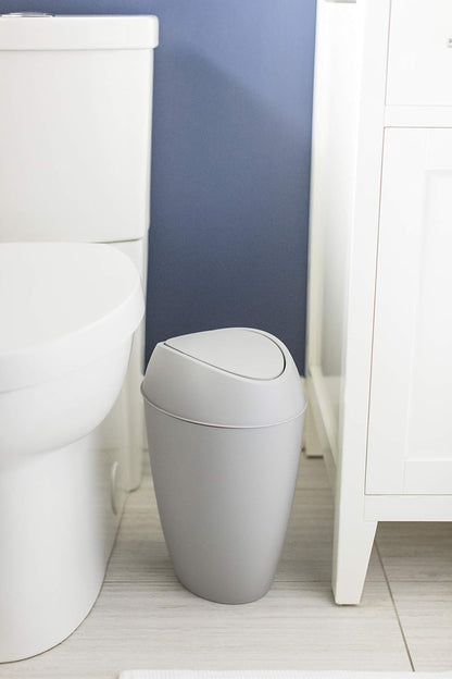 Umbra Bote de basura Twirla con tapa abatible 9L, gris