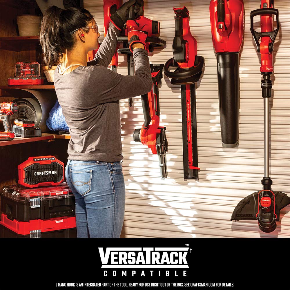 CRAFTSMAN - Soplador de Hojas inalámbrico de 20 V MAX con batería y Cargador, soplador eléctrico de Superficie Dura, Potente hasta 90 mph, Rojo (CMCBL710D1)