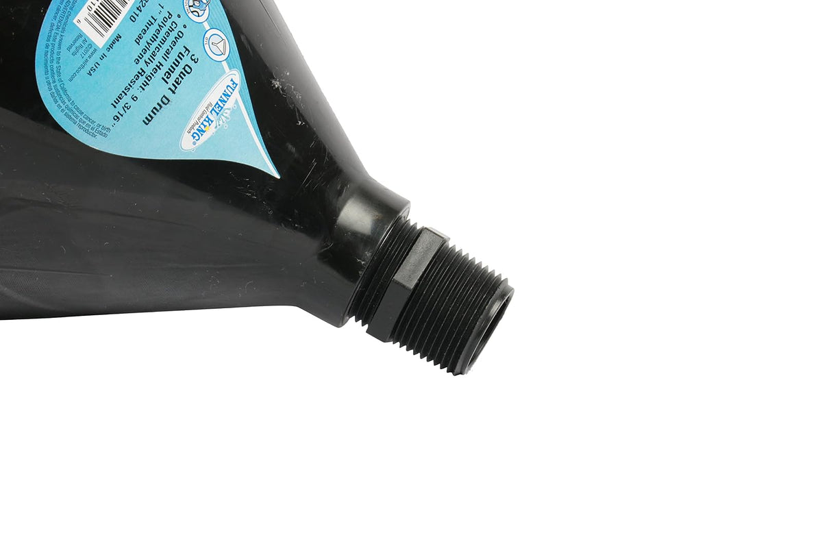 WirthCo 32410 Embudo King de Polietileno 1 Pulgada de Rosca Capacidad 3 Cuartos de Galón Negro