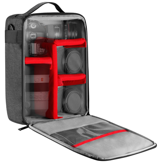 NEEWER NW140S Estuche Transporte Impermeable Cámara y Objetivos | 8.7"x5.9"x12.6", Soft Padded Bolsa, para Canon Nikon Sony DSLR, 4 Lente o Flash, Trigger, Batería Accessories (Gris)