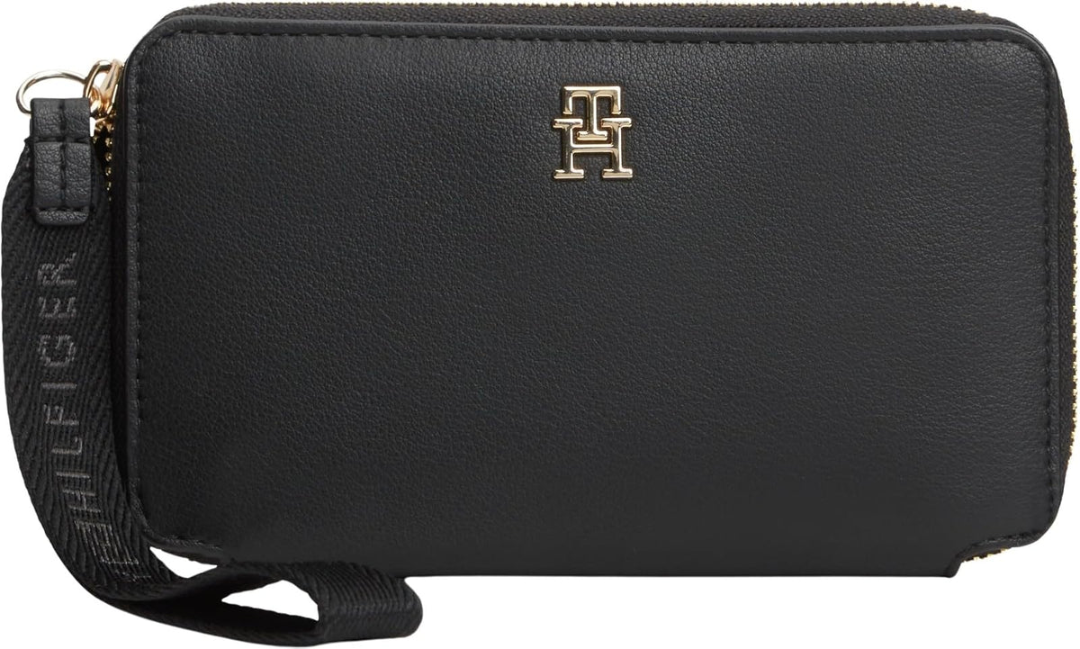 Tommy Hilfiger Cartera Compact Zip Around | Para mujer, diseño clásico, múltiples compartimentos, formato compacto - Talla Única - Black