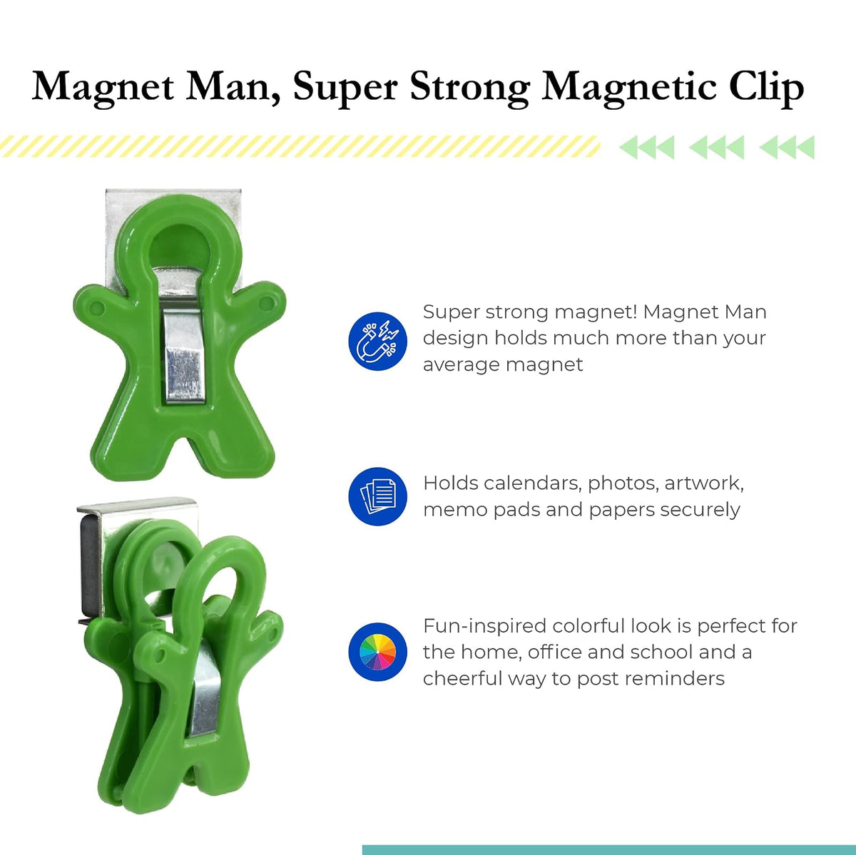 The Pencil Grip Clip magnético para hombre, colores surtidos, paquete de 10