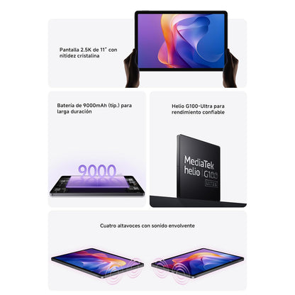 XIAOMI Redmi Pad 2 Tablet 4GB RAM+128GB ROM Gris Grafito Batería de 9000mAh | Tablet WiFi+Cover Bundle | Pantalla cristalina de 11" y 2.5K | Procesador Helio G100-Ultra | HyperOS 2