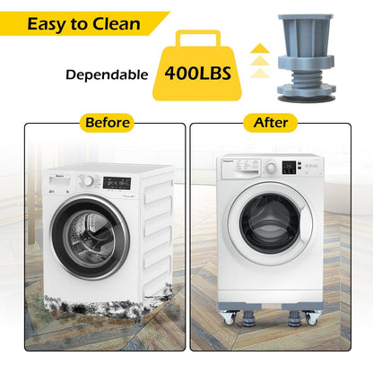 MaxWorks 50562 Base de rodillo móvil multifuncional ajustable de 500 libras, capacidad de carga para electrodomésticos y muebles, gris